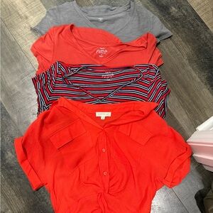 Rue21 Red, Gray, and Striped Short Sleeve Tees
